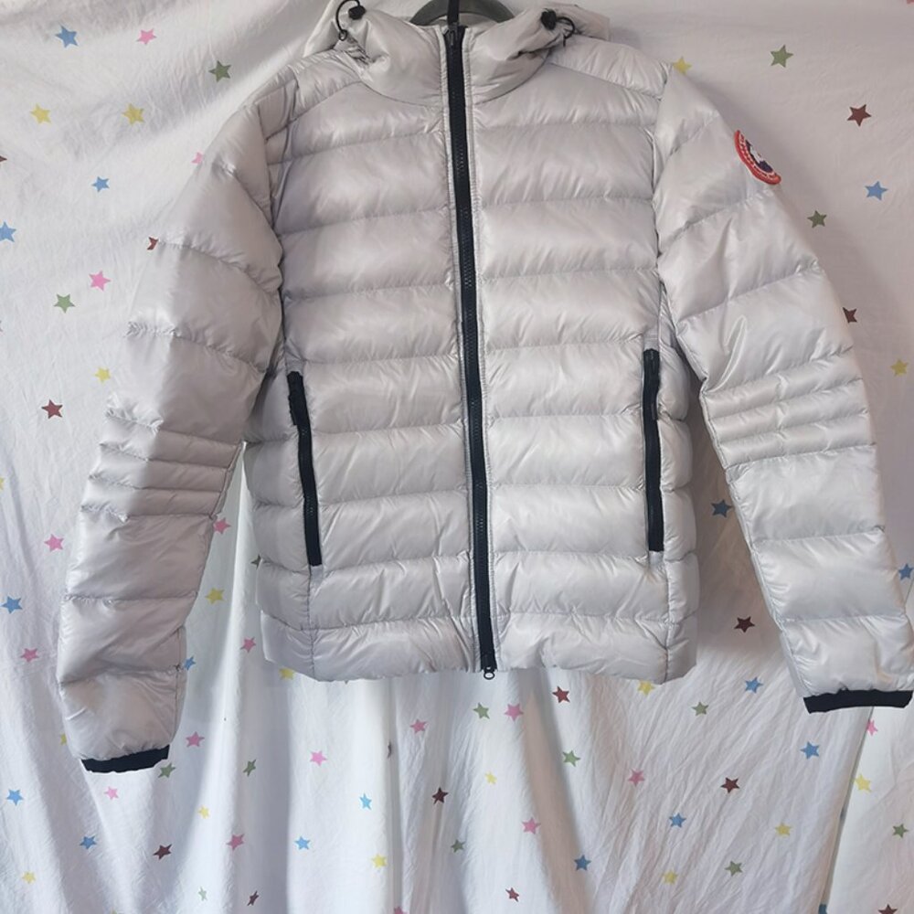 Canada Goose Light Grey Hooded Down Jacket